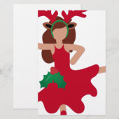 Xmas Flamenco Tänzer Emoji Briefpapier (Vorne/Hinten)