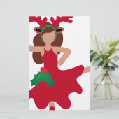 Xmas Flamenco Tänzer Emoji Briefpapier (Stehend Vorderseite)