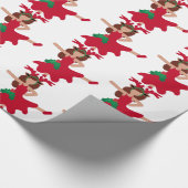 Xmas Flamenco Tänzer Emoji Geschenkpapier (Ecke)