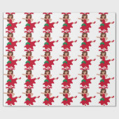 Xmas Flamenco Tänzer Emoji Geschenkpapier (Flach)