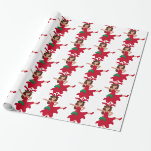Xmas Flamenco Tänzer Emoji Geschenkpapier