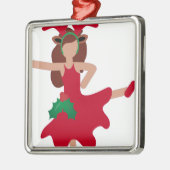 Xmas Flamenco Tänzer Emoji Ornament Aus Metall (Links)