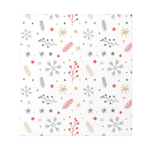 Xmas Flower And Star Notizblock (Vorderseite)