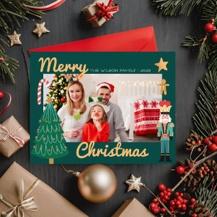 Xmas Freude Weihnachtsfamilienfoto  Grußkarte Feiertagskarte