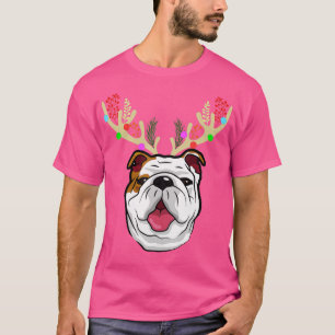 XMAS Funny Bulldogs mit Antlern Weihnachten - 1 T-Shirt