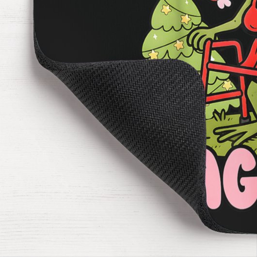 Xmas Funny Frog Meme Christmas Sagging But Still G Mousepad (Ecke)