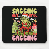 Xmas Funny Frog Meme Christmas Sagging But Still G Mousepad (Vorne)