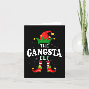 Xmas Gangsta Elf Familie Matching Weihnachten Paja Karte