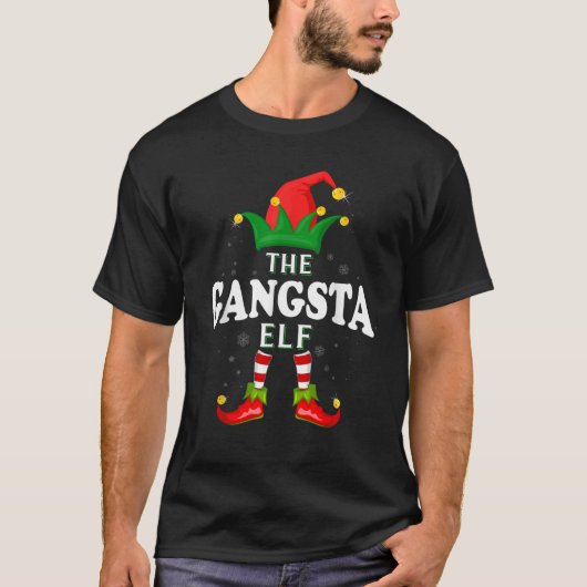 Xmas Gangsta Elf Familie Matching Weihnachten Paja T-Shirt (Vorderseite)