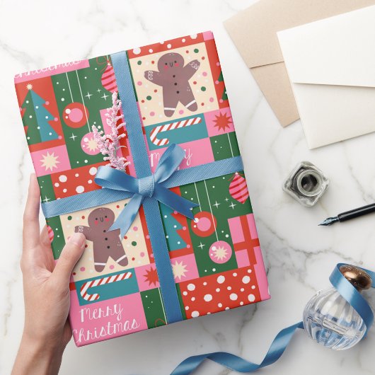 Xmas geometrische Feiertage Weihnachten Weihnachte Geschenkpapier