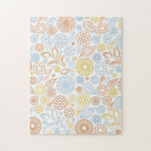 Xmas Geschenk Abstrakte Blume auf Weiß Puzzle