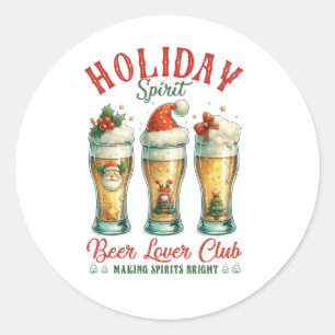 Xmas Geschenk Beer Lover Club Runder Aufkleber