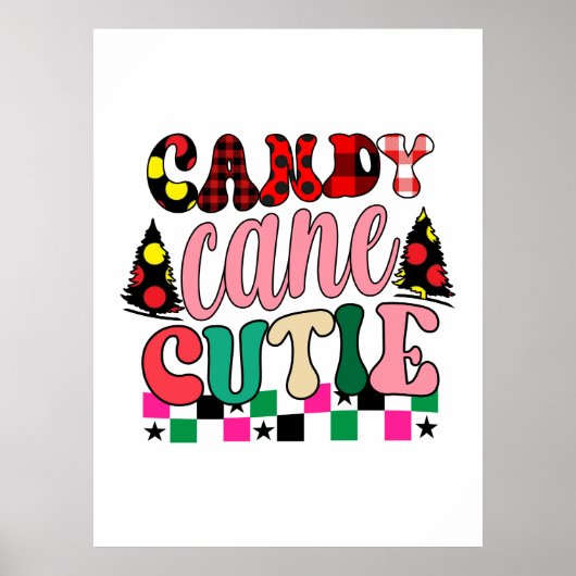 Xmas Geschenk Candy Cane Süsse Poster (Vorne)