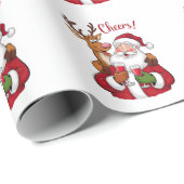 Xmas Geschenk Cheer Weihnachtsmann Geschenkpapier (Rolleneckpunkt)