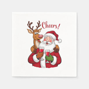 Xmas Geschenk Cheer Weihnachtsmann Serviette