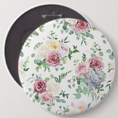 Xmas Geschenk Creamy White Antique Rose Button (Vorne & Hinten)