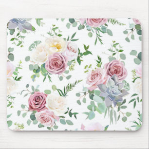 Xmas Geschenk Creamy White Antique Rose Mousepad