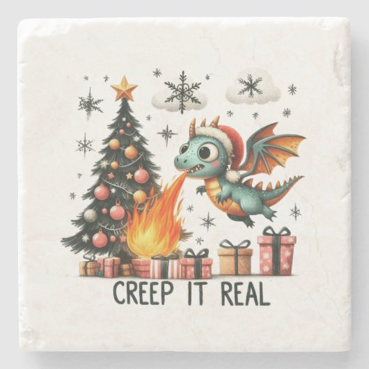 Xmas Geschenk Creep Es echt Steinuntersetzer (Vorderseite)