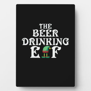 Xmas Geschenk des Biertrinkers Elf Fotoplatte