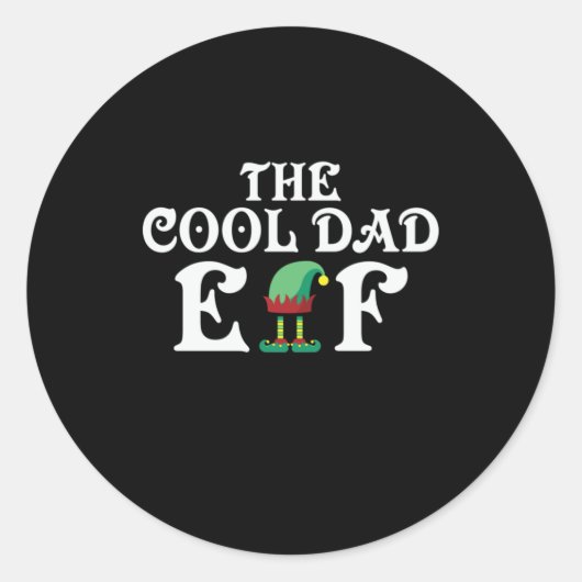 Xmas Geschenk des Coolen Vaters Elf Runder Aufkleber (Vorderseite)
