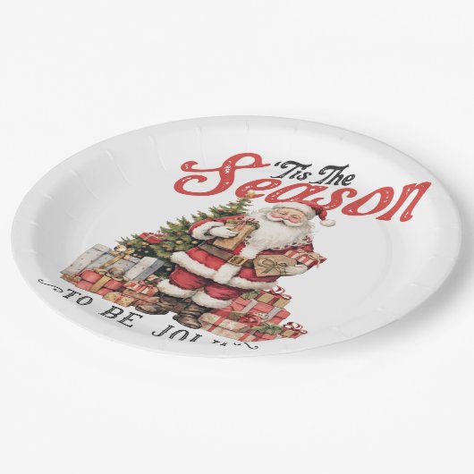 Xmas Geschenk dieser Saison Pappteller (Schrägansicht)