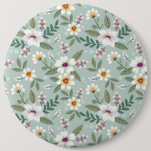 Xmas Geschenk Farbige Handgezeichnete Blume Button