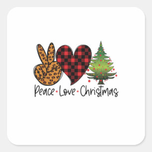 Xmas Geschenk Frieden Liebe Weihnachten Quadratischer Aufkleber