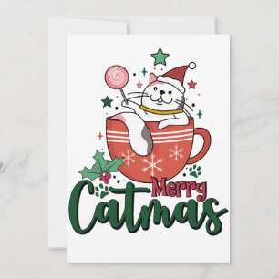 Xmas Geschenk frohe Niedliche Catmas Einladung