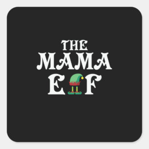 Xmas Geschenk für den Mama Elf Quadratischer Aufkleber