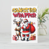 Xmas Geschenk Gangster Wrapped Feiertagskarte (Stehend Vorderseite)