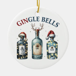 Xmas Geschenk Gingle Bells Keramik Ornament
