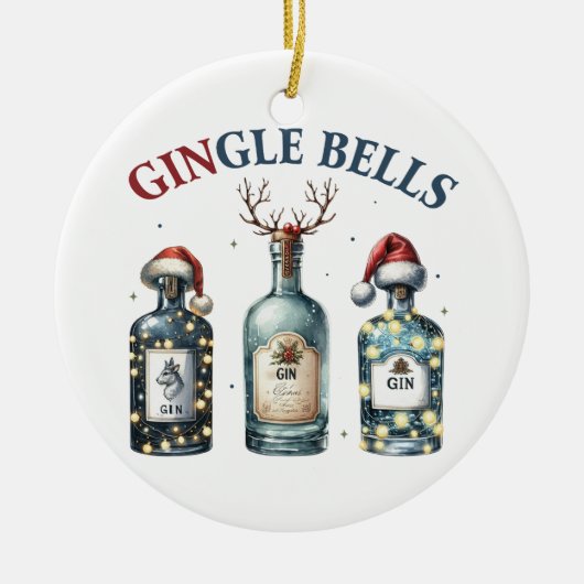 Xmas Geschenk Gingle Bells Keramik Ornament (Vorne)