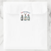 Xmas Geschenk Gingle Bells Runder Aufkleber (Tasche)