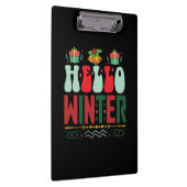 Xmas Geschenk Hallo Winter Klemmbrett (Rechts)