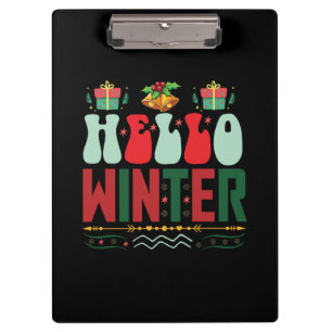 Xmas Geschenk Hallo Winter Klemmbrett