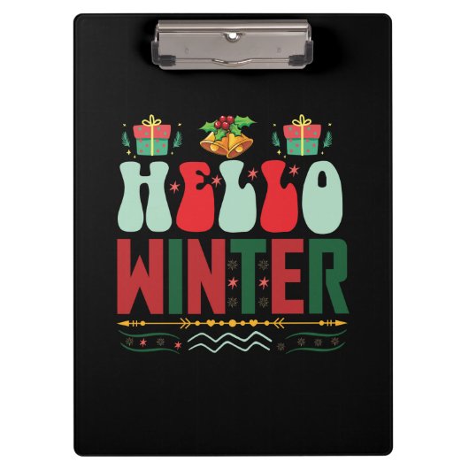 Xmas Geschenk Hallo Winter Klemmbrett (Vorderseite)