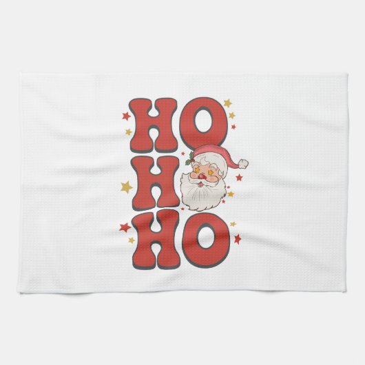 Xmas Geschenk Ho Ho Ho Santa Geschirrtuch (Horizontal)