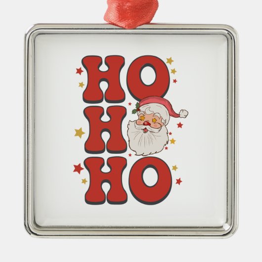 Xmas Geschenk Ho Ho Ho Santa Ornament Aus Metall (Vorne)