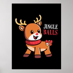 Xmas Geschenk Jingle Balls Rentier Poster