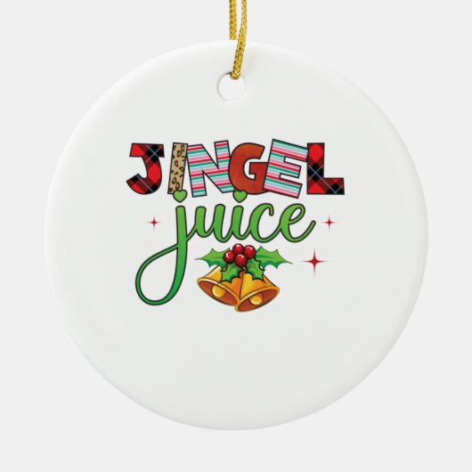 Xmas Geschenk Jingle Juice Keramik Ornament (Vorne)