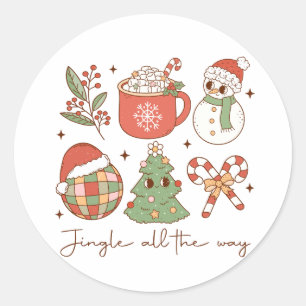 Xmas Geschenk Jingle Runder Aufkleber