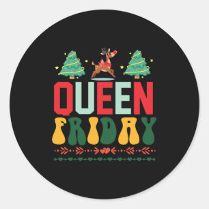Xmas Geschenk Königin Freitag Runder Aufkleber