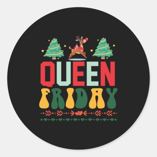 Xmas Geschenk Königin Freitag Runder Aufkleber (Vorderseite)