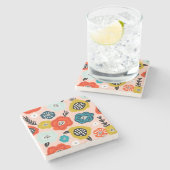 Xmas Geschenk kreative dekorative Blumen Steinuntersetzer (Seitenansicht)