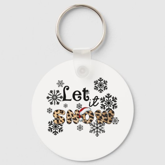 Xmas Geschenk lassen es Schneeleopard Schlüsselanhänger (Vorderseite)