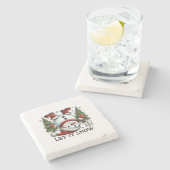 Xmas Geschenk lassen es schneien Mann Steinuntersetzer (Seitenansicht)
