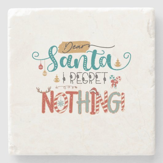 Xmas Geschenk Liebe Santa I Bedret Nichts Steinuntersetzer (Vorderseite)
