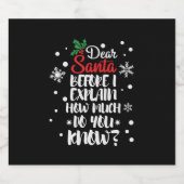 Xmas Geschenk Liebe Weihnachten, bevor ich erkläre Bierflaschenetikett (Einzelnes Label)