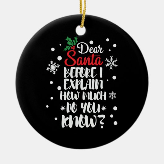 Xmas Geschenk Liebe Weihnachten, bevor ich erkläre Keramik Ornament (Vorne)