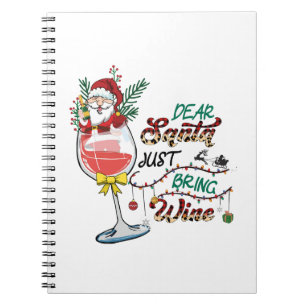 Xmas Geschenk Liebe Weihnachten Bringen Sie Wein Notizblock